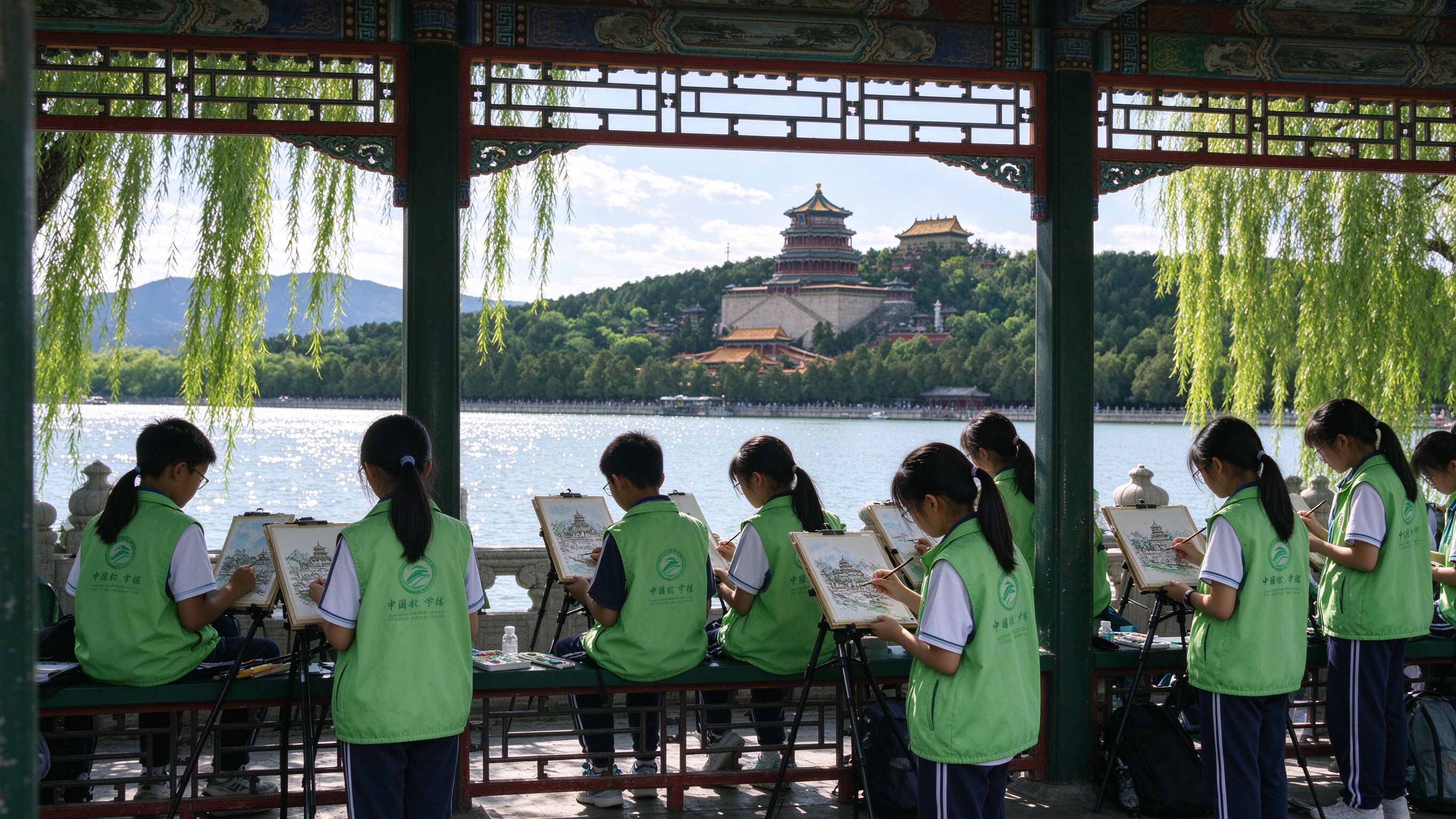 北京颐和园昆明湖佛香阁