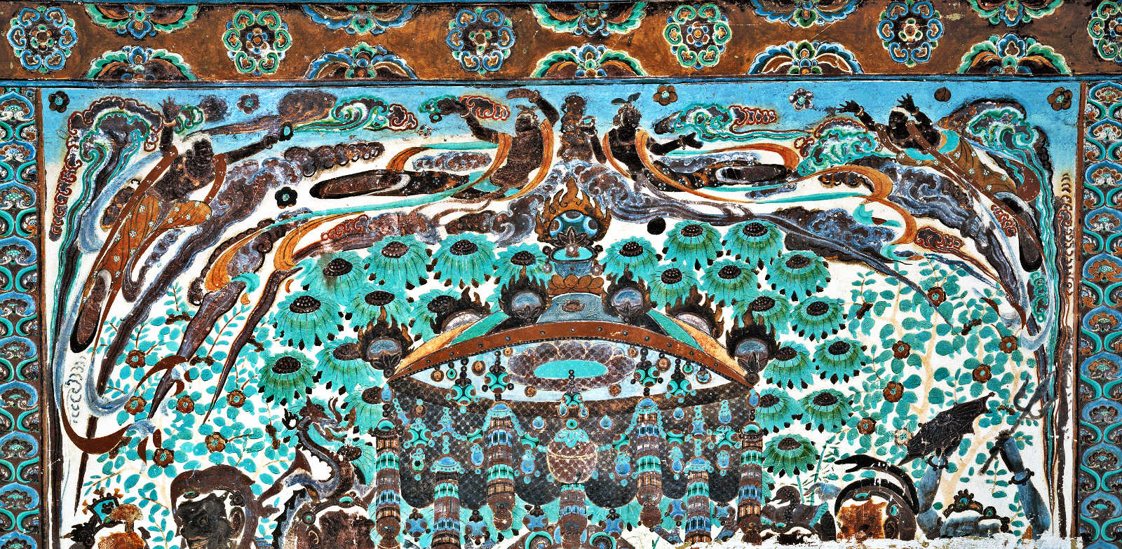敦煌莫高窟第320窟飞天壁画